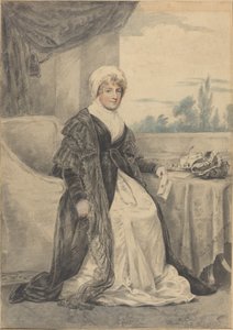 Femme Assise à une Table, Tenant une Lettre - Henry Edridge