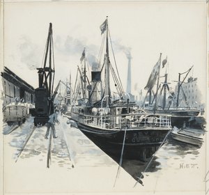 Chargement au quai de Pomona - Henry Edward Tidmarsh
