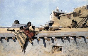 Une peinture indienne de pots