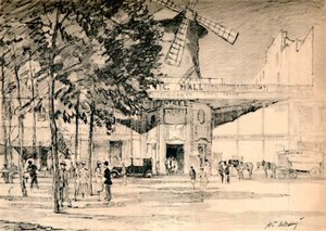 Le Moulin Rouge Mort en effet est la bougie de Pierrot., vers 1927 - Henry Franks Waring