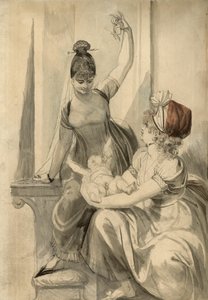 Mère et sa famille à la campagne