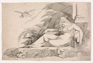 Femme endormie avec un Cupidon, 1780-1790 - Johann Heinrich Füssli