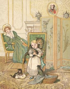 La princesse et ses chatons (lithographie en couleur) - Henry Hetherington Emmerson