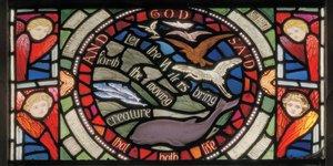 Que les eaux produisent, détail de la fenêtre Benedicite