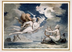 Le lever des Pléiades (encre et aquarelle sur papier)