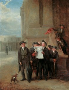Renseignements navals : Les pensionnaires de Greenwich lisant un exemplaire du Times - Henry James Pidding