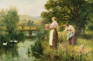 Cueillir des fleurs de printemps - Henry John Yeend King