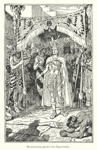 Montezuma salue les Espagnols (gravure) - Henry Justice Ford