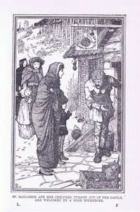 Sainte Élisabeth et ses enfants, chassés du château et accueillis par le pauvre aubergiste