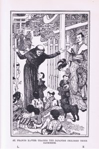 Saint François Xavier enseigne le catéchisme aux enfants japonais - Henry Justice Ford