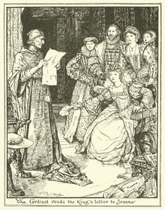 Le cardinal lit la lettre du roi à Jeanne - Henry Justice Ford