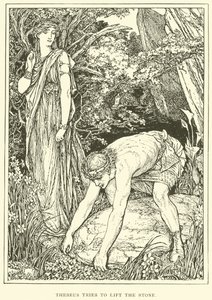 Thésée essaie de soulever la pierre - Henry Justice Ford