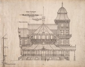 Maison pour M. S.W. Allerton, Lac Genève, Wisconsin : Élévation sud - Henry Lord Gay