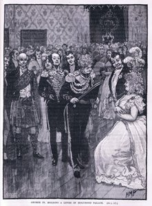 George IV tenant une réception au Palais de Holyrood 1822