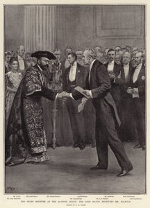 Le Premier ministre à Mansion House, le Lord Maire recevant M. Balfour