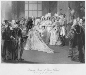 Salon de la reine Victoria. Cérémonie de présentation, vers 1841
