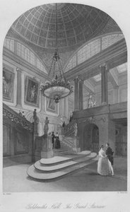 Goldsmiths Hall. Le grand escalier, vers 1841 - Henry Melville
