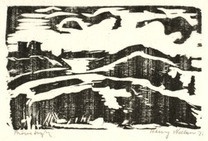 Paysage avec collines