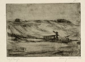 Paysage avec un homme près d