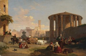 Le Temple de Vesta, la Piazza di Bocca di Verita - Henry Penry Williams