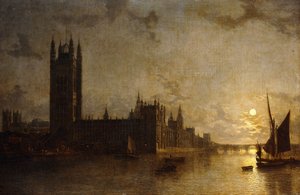 Abbaye de Westminster, Les Maisons du Parlement avec la Construction du Pont de Westminster, 1859