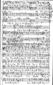 Manuscrit autographe de la partition du Psaume 137 Comment chanterons-nous le chant du Seigneur dans une terre étrangère, avant 1683 - Henry Purcell