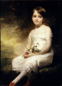 Portrait de Nancy Graham ou petite fille tenant des fleurs