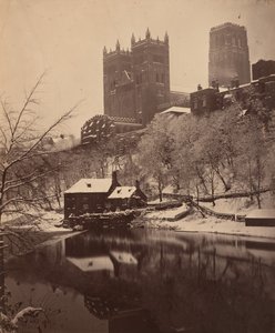 Cathédrale de Durham en hiver, c. 1857 (photo)