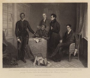 Jan Tzatzoe, Andries Stoffles, le Révérend Dr Philip et les Révérends Messieurs Read, père et fils, témoignant devant le comité de la Chambre des communes - Henry Room