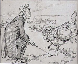 Le golfeur surpris, illustration du magazine 