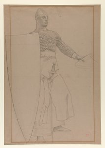 Sans titre [Étude au graphite de la décoration murale dans la salle de réunion du bâtiment Prudential Life Insurance à Newark, New Jersey] - Henry Siddons Mowbray