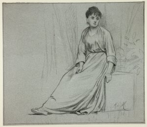 Femme assise tournée vers la droite - Henry Stacy Marks