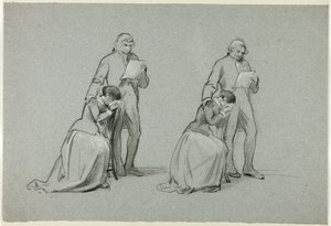 Deux esquisses : Père et fille