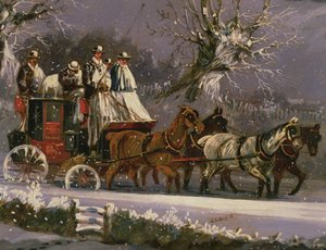 Diligence de Londres à Douvres dans la neige