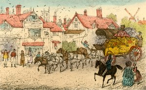 La surprise de M. Jorrocks en voyant la diligence de Paris - Henry Thomas Alken
