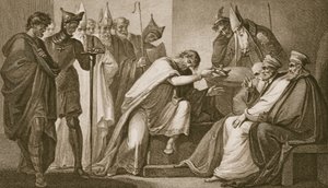 Édouard II abdiquant sa couronne, gravé par Schiavonelli, illustration de 