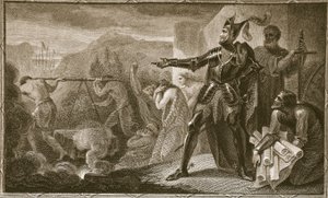 Édouard Ier retirant la pierre de Scone, gravé par Neagle, illustration de 