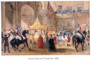 Reine Victoria à Temple Bar, Londres, 1837