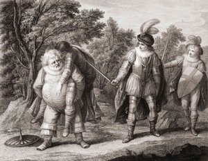 Falstaff avec le corps de Hotspur sur son dos - Henry William (after) Bunbury