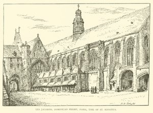 Les Jacobins, prieuré dominicain, Paris, époque de Saint Ignace (gravure) - Henry William Brewer