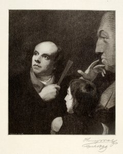 John Flaxman modelant le buste de William Hayley