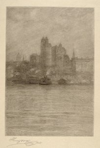 Le bas de New York dans la brume - Henry Wolf
