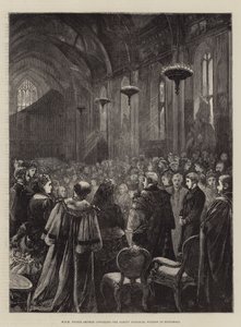 SAR le prince Arthur dévoilant la fenêtre commémorative Albert au Guildhall - Henry Woods