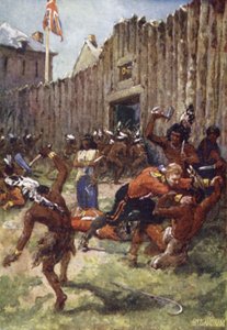 Indiens rouges attaquant les Anglais