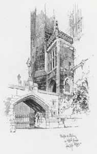 Pont et porche de la bibliothèque du Middle Temple - Herbert (after) Railton