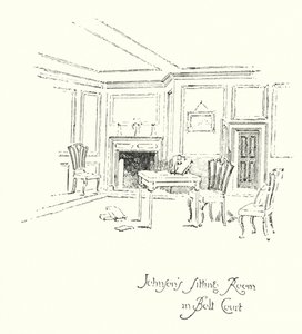 La salle de séjour du Dr Johnson à Bolt Court, Londres - Herbert (after) Railton