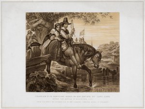 Charles II déguisé aidé dans sa fuite par Jane Lane...1651, 19e siècle