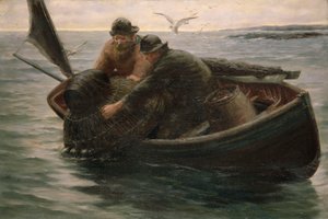 Remontée du casier à homards