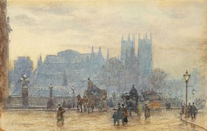 Abbaye de Westminster depuis le Pont de Westminster 1892