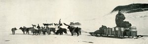 Meares et Demetri avec leurs équipes de chiens quittant Hut Point, vers 1911, 1913 - Herbert Ponting